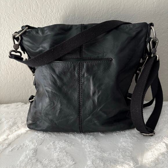 THE SAK Leather Crossbody Blk Androgynous Dark Witchy Retro Grunge Goth Biker - Picture 2 of 8